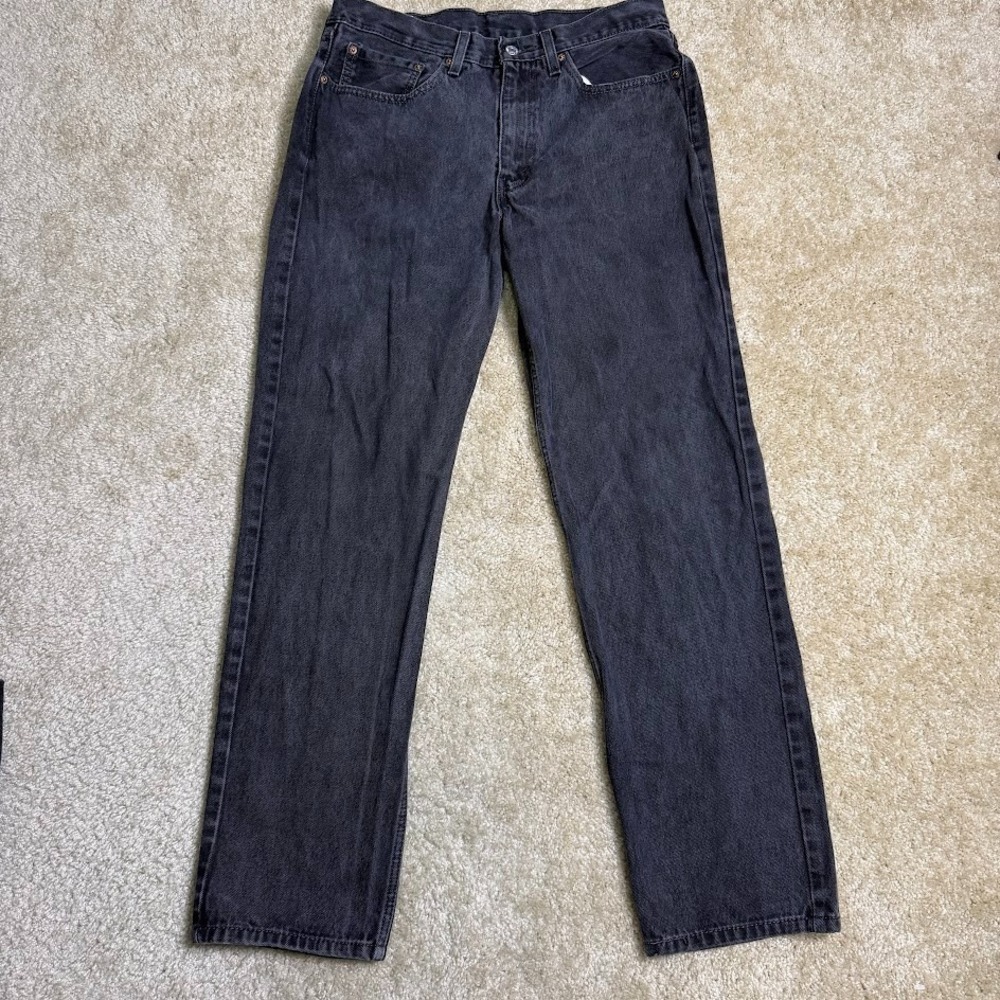 Levis 550 Jeans Mens 34x34 Black Relaxed Fit Classic Charcoal Denim Pants Grunge